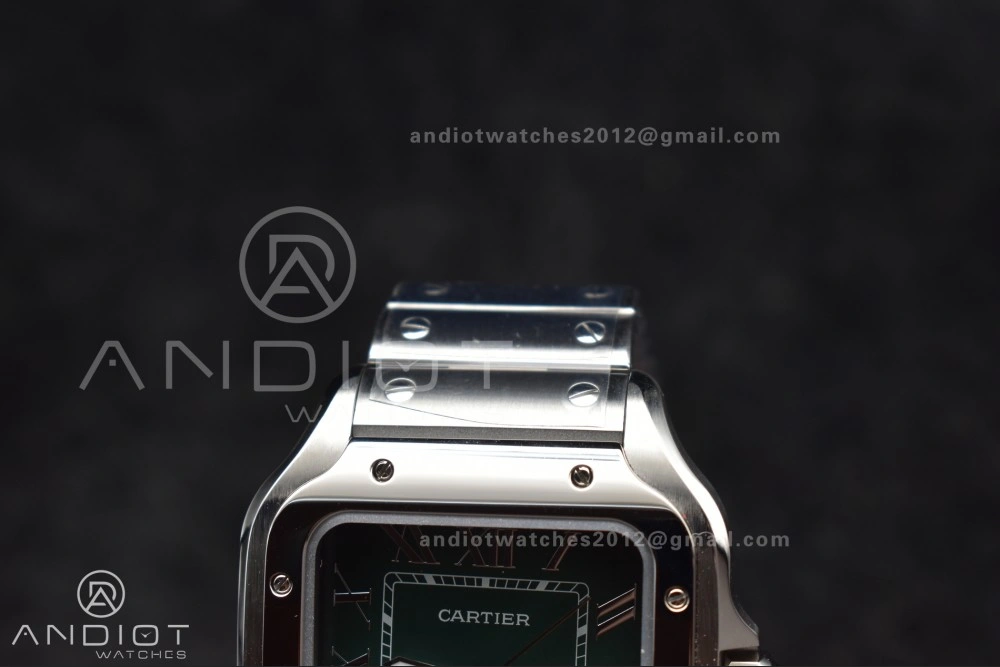 SmartChoice Santos de Cartier 40mm SS AF 1:1 Best Edition Green Dial on SS Smart Links Bracelet MIYOTA 241