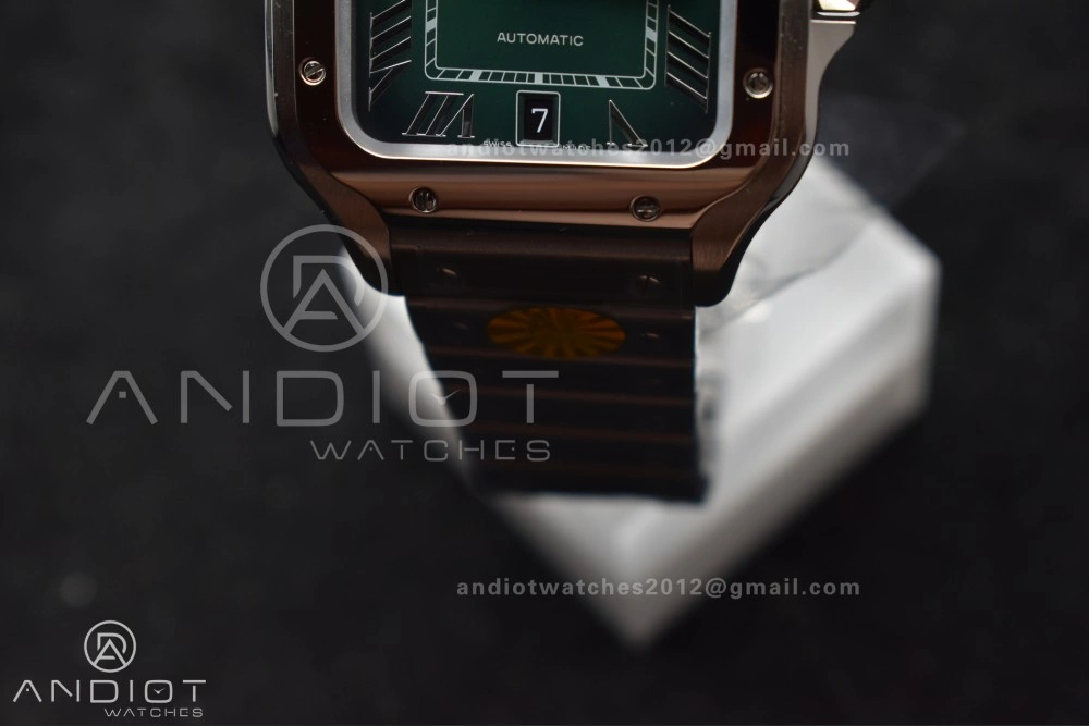 SmartChoice Santos de Cartier 40mm SS AF 1:1 Best Edition Green Dial on SS Smart Links Bracelet MIYOTA 241