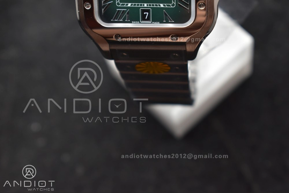 SmartChoice Santos de Cartier 40mm SS AF 1:1 Best Edition Green Dial on SS Smart Links Bracelet MIYOTA 241