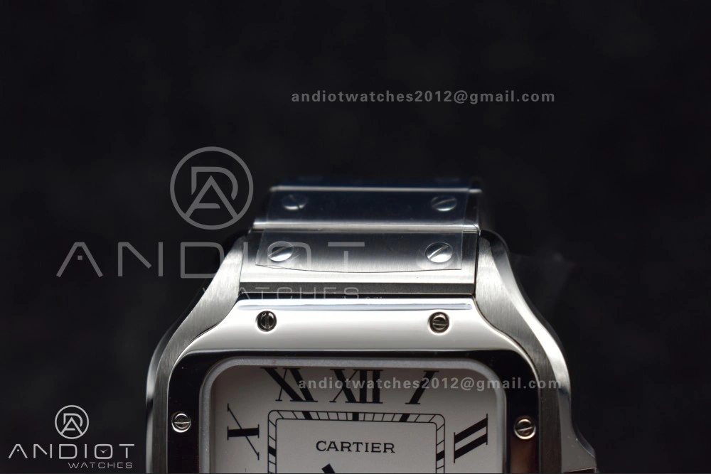 Sleek Santos de Cartier 40mm SS AF 1:1 Best Edition White Dial on SS Smart Links Bracelet MIYOTA 243