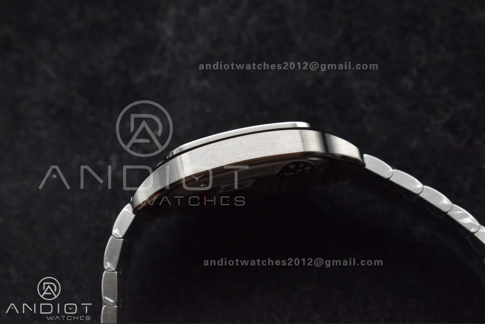 Sleek Santos de Cartier 40mm SS AF 1:1 Best Edition White Dial on SS Smart Links Bracelet MIYOTA 243