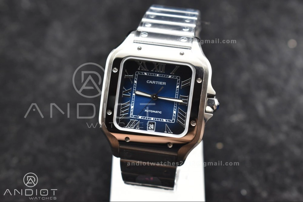 Santos de Cartier 40mm SS BVF 1:1 Best Edition Blue Dial on SS SmartLinks Bracelet MIYOTA 9015 V Modern 240