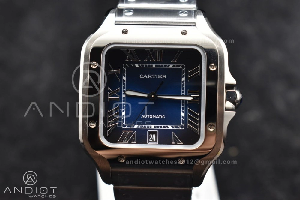 Santos de Cartier 40mm SS BVF 1:1 Best Edition Blue Dial on SS SmartLinks Bracelet MIYOTA 9015 V Colorful 1047