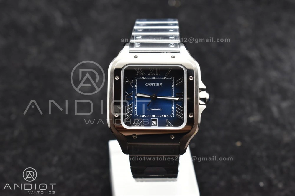 Santos de Cartier 40mm SS BVF 1:1 Best Edition Blue Dial on SS SmartLinks Bracelet MIYOTA 9015 V Colorful 1047