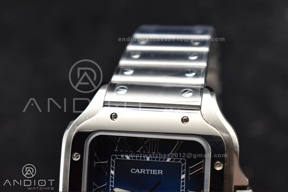 Santos de Cartier 40mm SS BVF 1:1 Best Edition Blue Dial on SS SmartLinks Bracelet MIYOTA 9015 V Colorful 1047