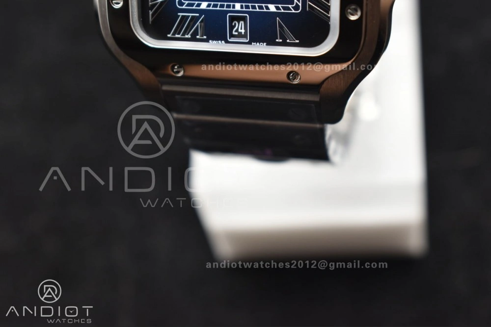 Santos de Cartier 40mm SS BVF 1:1 Best Edition Blue Dial on SS SmartLinks Bracelet MIYOTA 9015 V Colorful 1047