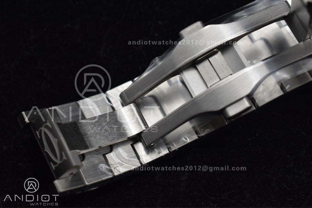 Santos de Cartier 40mm SS BVF 1:1 Best Edition Gray Dial Black Bezel on SS Bracelet MIYOTA Fashionable 246