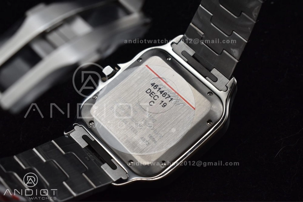 Santos de Cartier 40mm SS BVF 1:1 Best Edition Gray Dial Black Bezel on SS Bracelet MIYOTA Fashionable 246