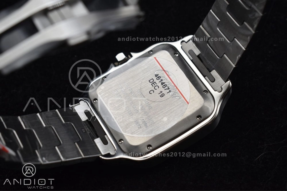 Santos de Cartier 40mm SS BVF 1:1 Best Edition Gray Dial Black Bezel on SS Bracelet MIYOTA Fashionable 246