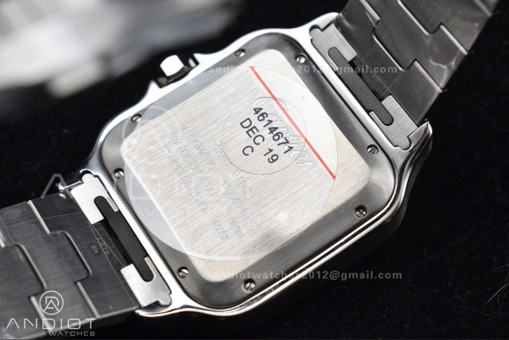 Santos de Cartier 40mm SS BVF 1:1 Best Edition Gray Dial Black Bezel on SS Bracelet MIYOTA Fashionable 246