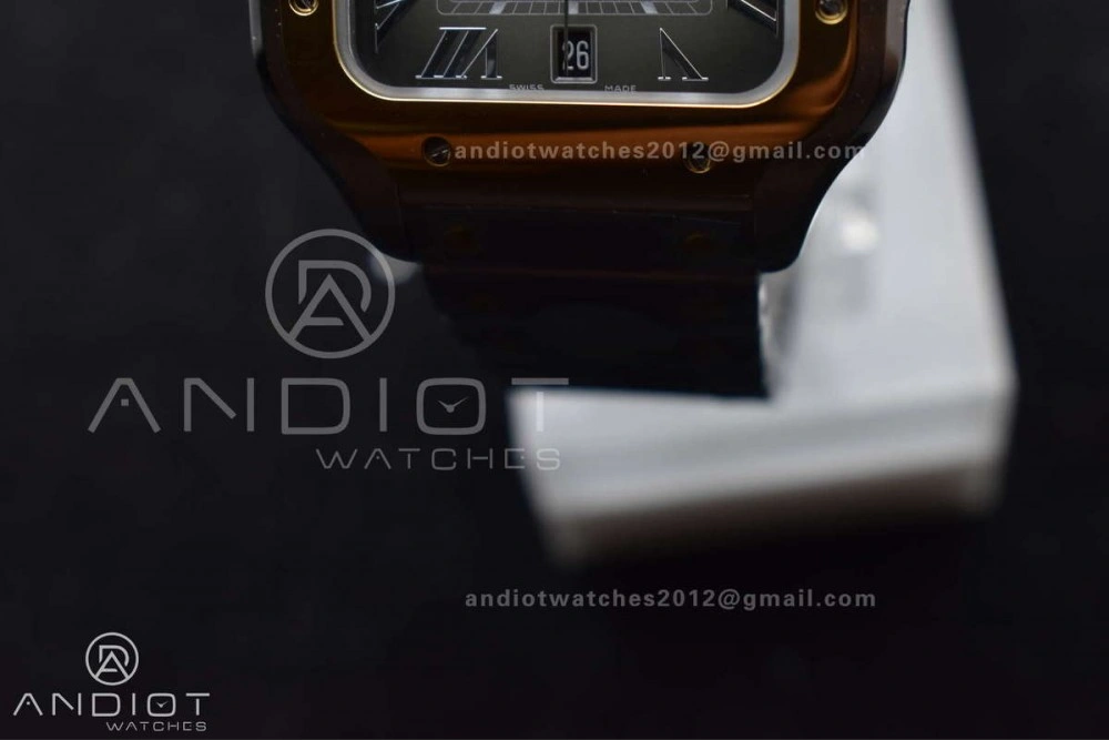 Sleek Santos de Cartier 40mm SS YG BVF 1:1 Best Edition Gray Dial on SS YG SmartLinks Bracelet MIYOTA 245
