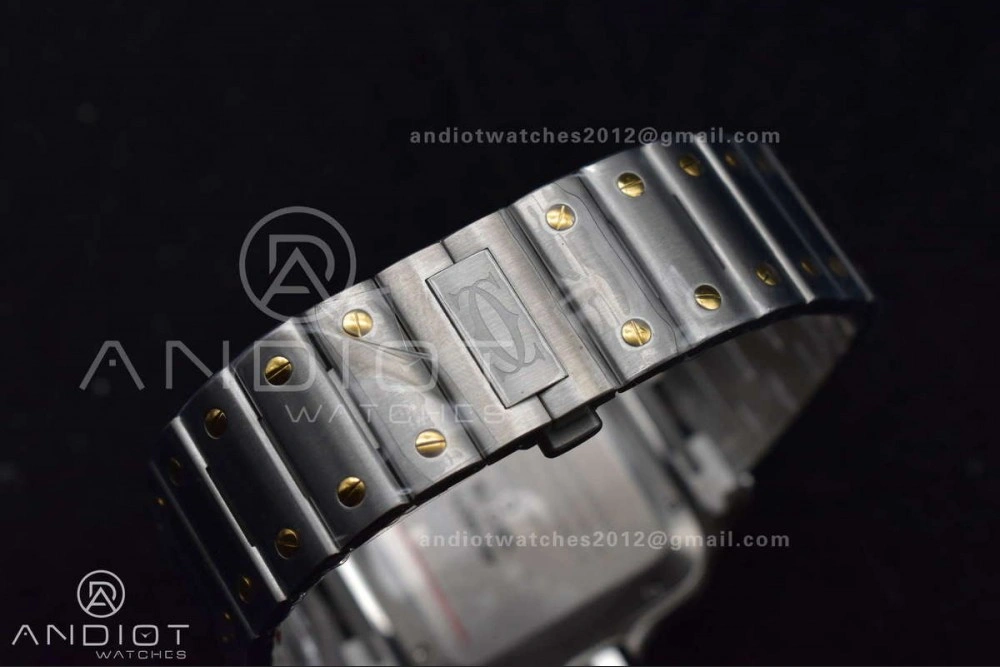 Sleek Santos de Cartier 40mm SS YG BVF 1:1 Best Edition Gray Dial on SS YG SmartLinks Bracelet MIYOTA 245