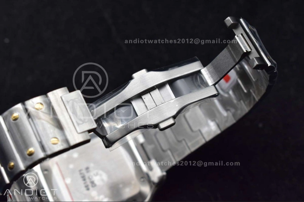 Sleek Santos de Cartier 40mm SS YG BVF 1:1 Best Edition Gray Dial on SS YG SmartLinks Bracelet MIYOTA 245