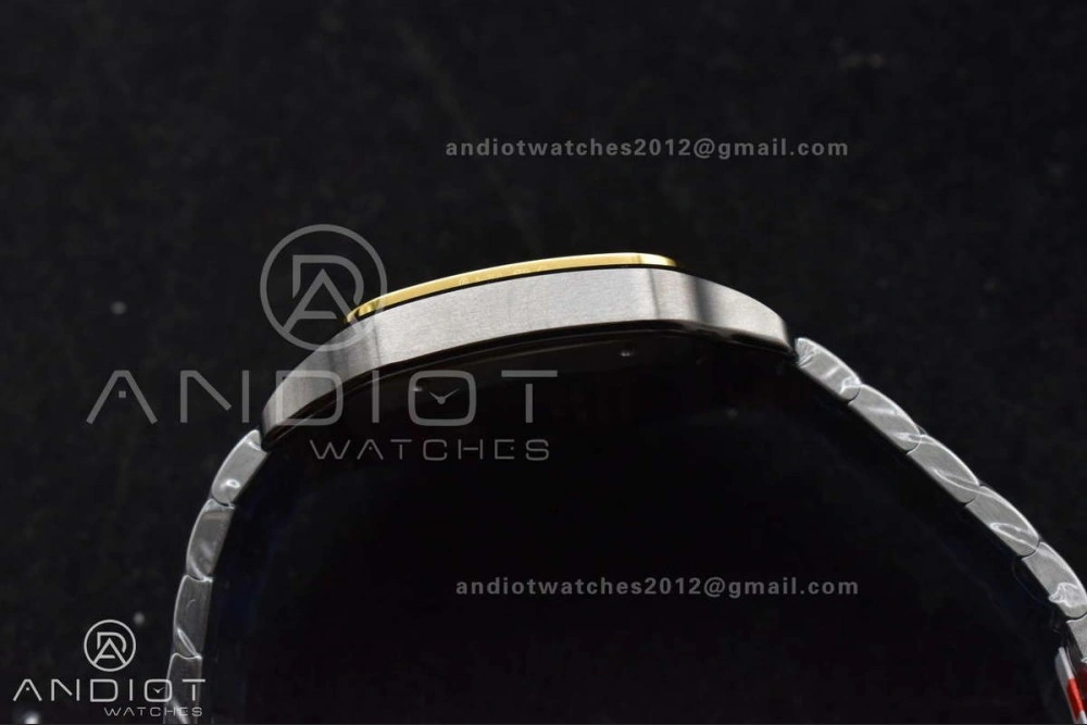 Sleek Santos de Cartier 40mm SS YG BVF 1:1 Best Edition Gray Dial on SS YG SmartLinks Bracelet MIYOTA 245