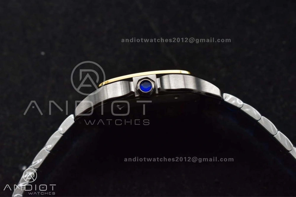 Sleek Santos de Cartier 40mm SS YG BVF 1:1 Best Edition Gray Dial on SS YG SmartLinks Bracelet MIYOTA 245