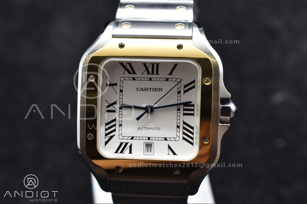 Compact Santos de Cartier 40mm SS YG BVF 1:1 Best Edition White Dial on SS YG SmartLinks Bracelet MIYOTA 9015 V 242
