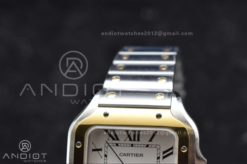 Compact Santos de Cartier 40mm SS YG BVF 1:1 Best Edition White Dial on SS YG SmartLinks Bracelet MIYOTA 9015 V 242