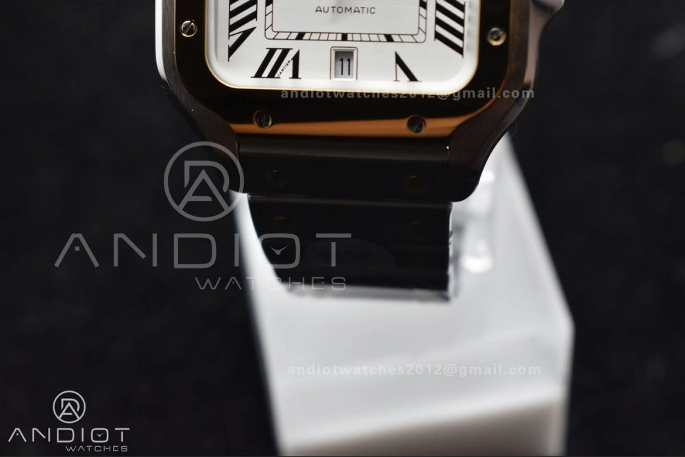 Compact Santos de Cartier 40mm SS YG BVF 1:1 Best Edition White Dial on SS YG SmartLinks Bracelet MIYOTA 9015 V 242