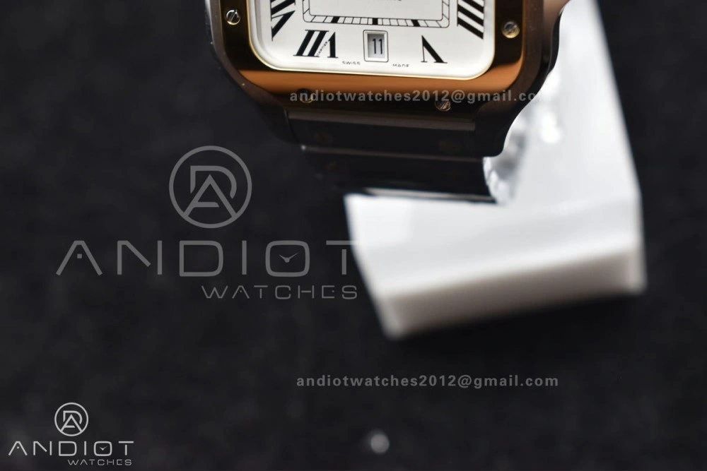 Compact Santos de Cartier 40mm SS YG BVF 1:1 Best Edition White Dial on SS YG SmartLinks Bracelet MIYOTA 9015 V 242