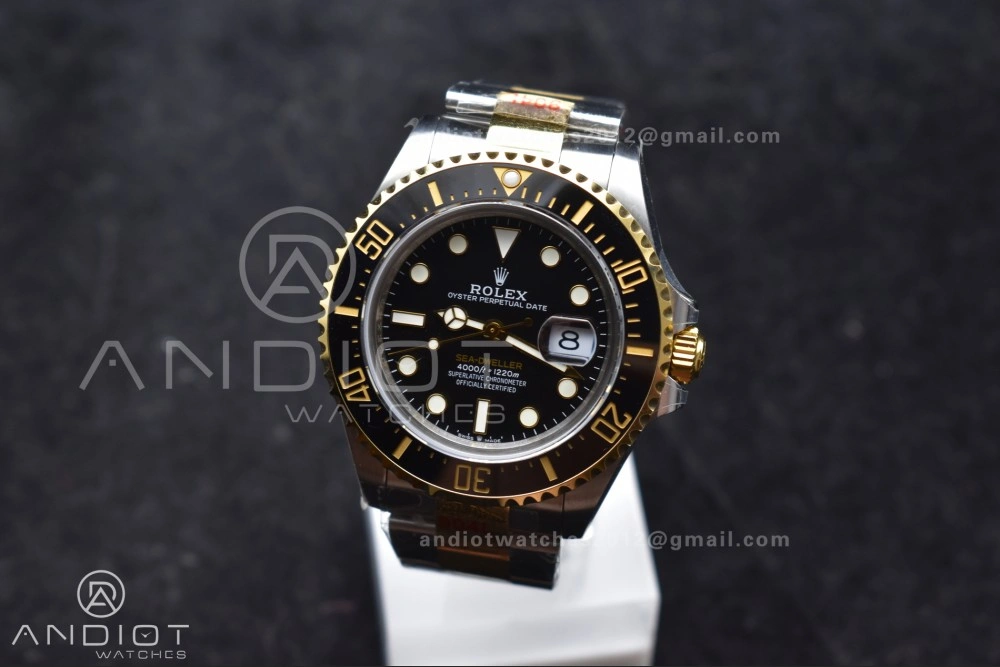 Upgraded Sea-Dweller Two Tone SS YG 126603 GMF Best Edition Black Dial on SS YG Bracelet A2824 V 1061