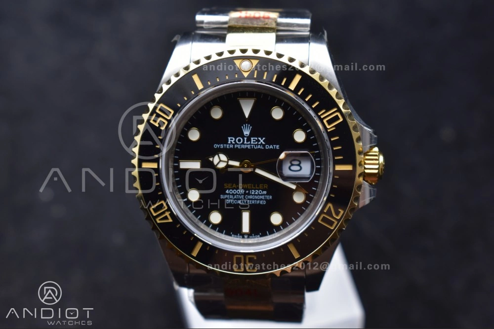 Upgraded Sea-Dweller Two Tone SS YG 126603 GMF Best Edition Black Dial on SS YG Bracelet A2824 V 1061
