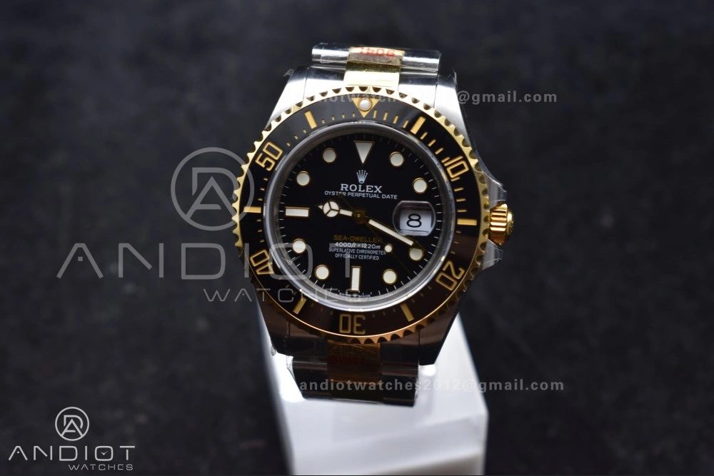 Upgraded Sea-Dweller Two Tone SS YG 126603 GMF Best Edition Black Dial on SS YG Bracelet A2824 V 1061