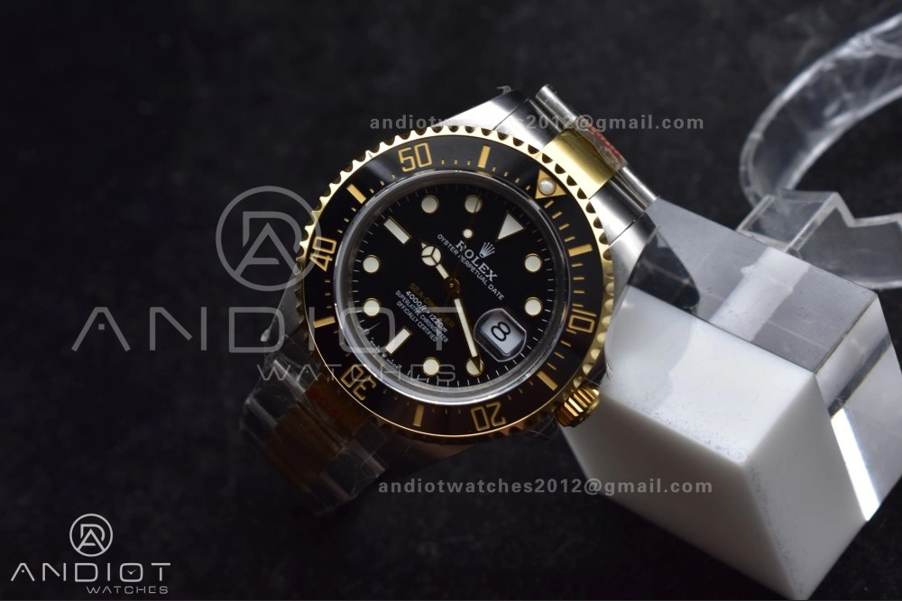 Upgraded Sea-Dweller Two Tone SS YG 126603 GMF Best Edition Black Dial on SS YG Bracelet A2824 V 1061