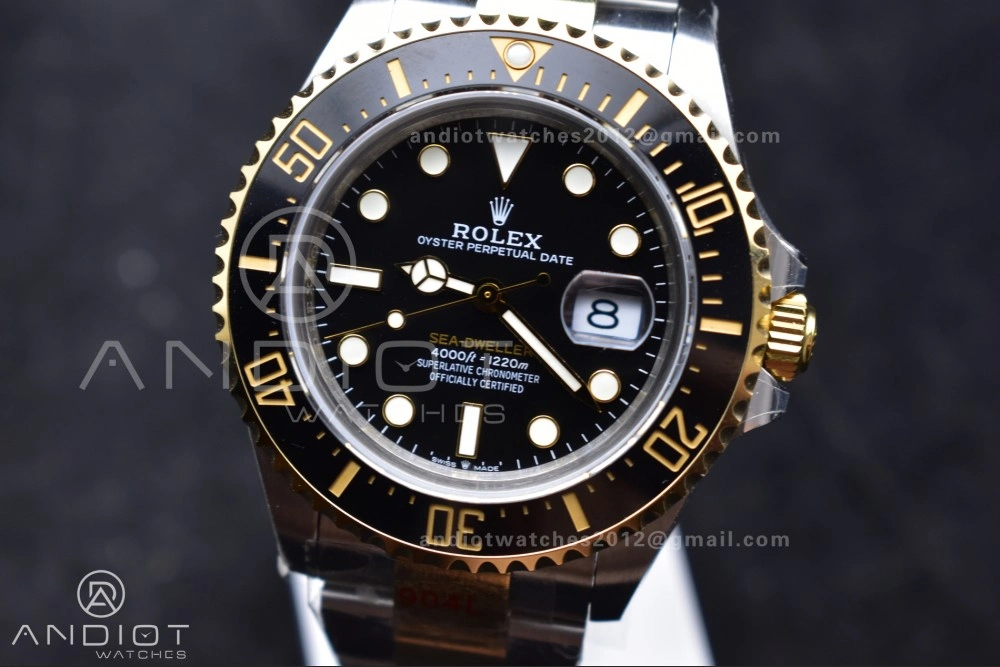 Upgraded Sea-Dweller Two Tone SS YG 126603 GMF Best Edition Black Dial on SS YG Bracelet A2824 V 1061