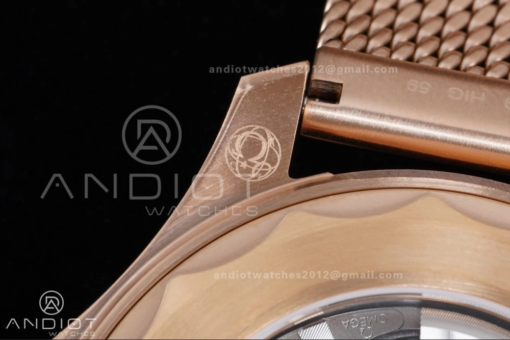 Packable Seamaster 300M Diver Rose Gold VSF 1:1 Best Edition Black Dial on Mesh Bracelet A 65