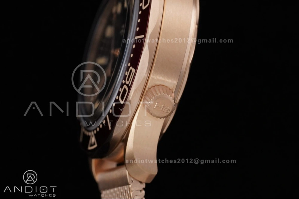 Packable Seamaster 300M Diver Rose Gold VSF 1:1 Best Edition Black Dial on Mesh Bracelet A 65