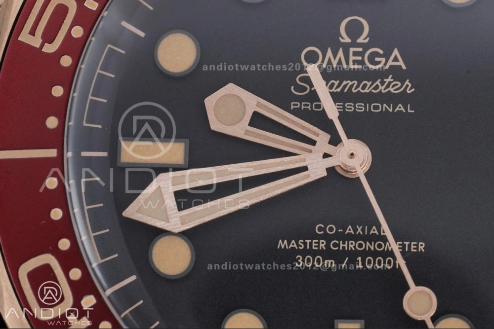 Packable Seamaster 300M Diver Rose Gold VSF 1:1 Best Edition Black Dial on Mesh Bracelet A 65