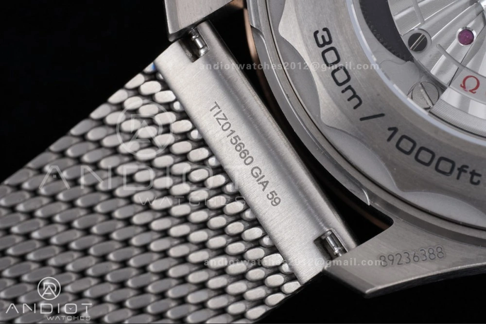 Seamaster 300M Diver Rose Gold VSF 1:1 Best Edition Green Dial on Mesh Bracelet A Thermal 64