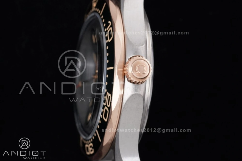 Seamaster 300M Diver Rose Gold VSF 1:1 Best Edition Green Dial on Mesh Bracelet A Thermal 64