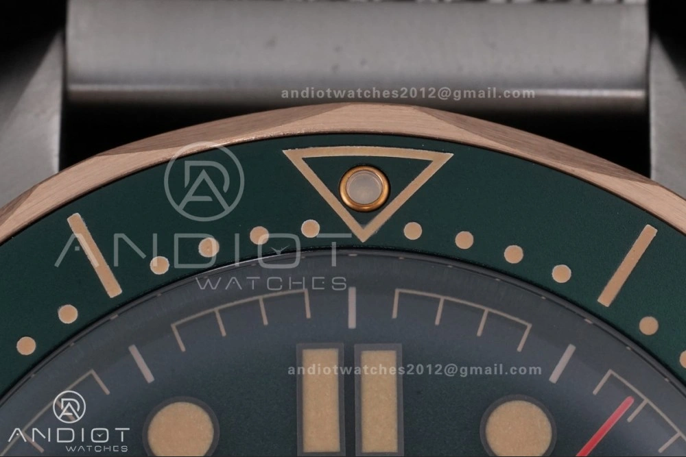 Seamaster 300M Diver Rose Gold VSF 1:1 Best Edition Green Dial on Mesh Bracelet A Thermal 64