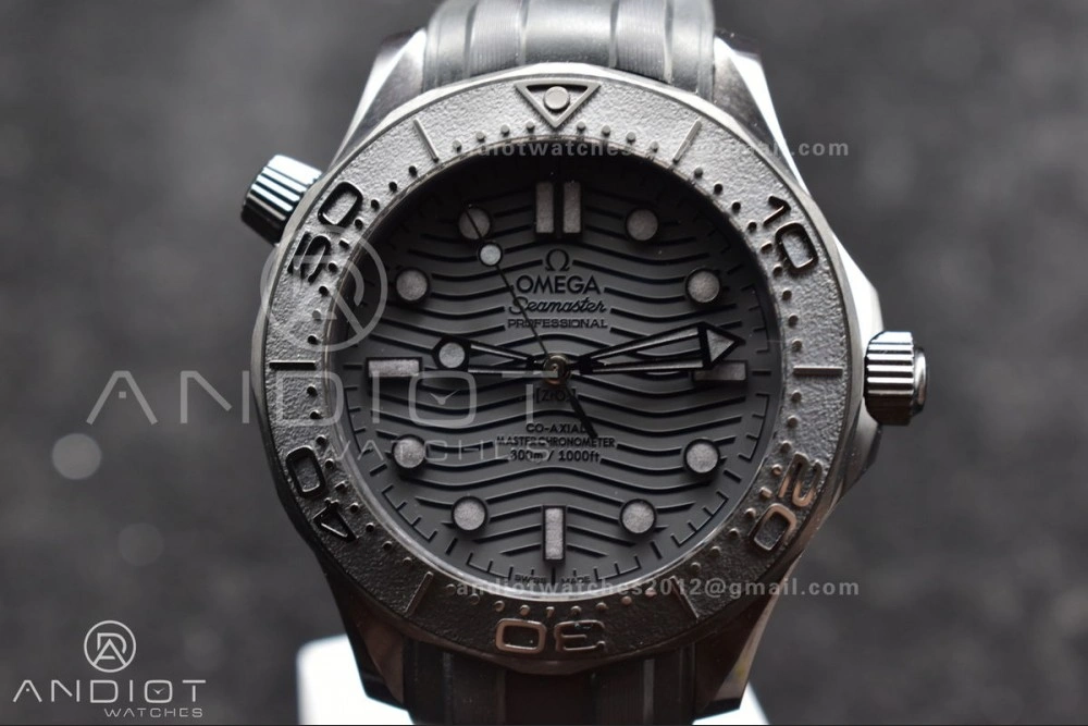 Seamaster 300m 43.5mm Black Ceramic VSF 1:1 Best Edition Black Dial on Black Rubber Strap A Durable 1066