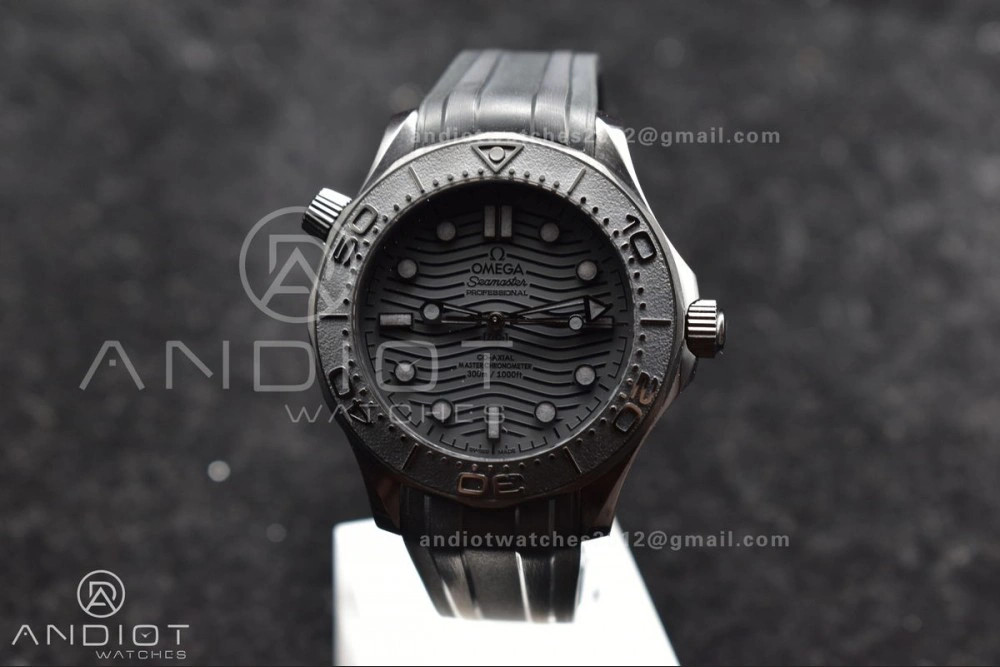 Seamaster 300m 43.5mm Black Ceramic VSF 1:1 Best Edition Black Dial on Black Rubber Strap A Durable 1066