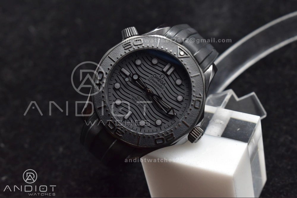Seamaster 300m 43.5mm Black Ceramic VSF 1:1 Best Edition Black Dial on Black Rubber Strap A Durable 1066