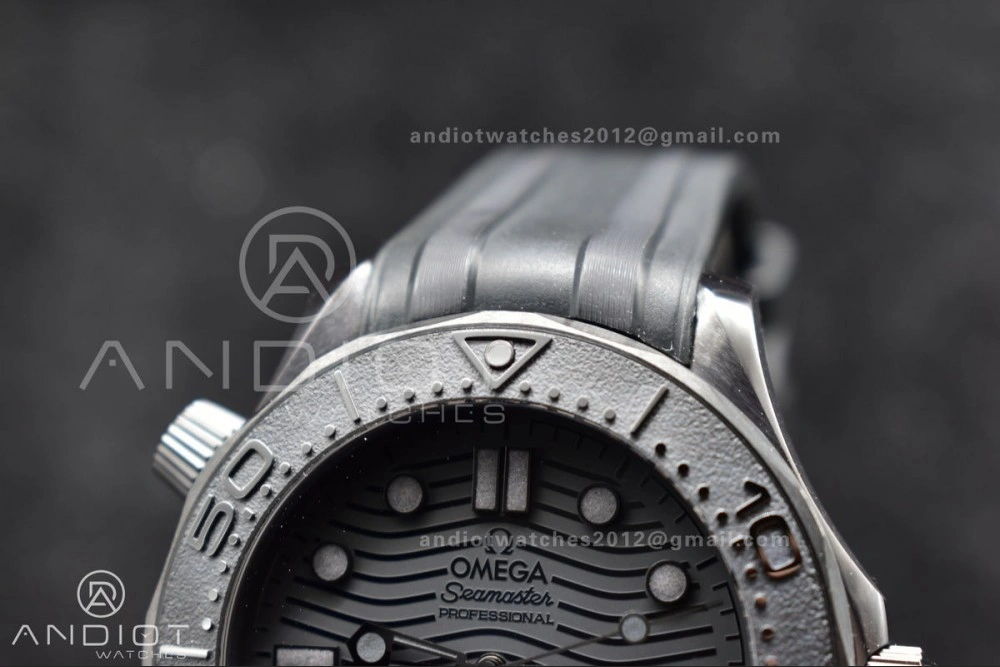 Seamaster 300m 43.5mm Black Ceramic VSF 1:1 Best Edition Black Dial on Black Rubber Strap A Durable 1066