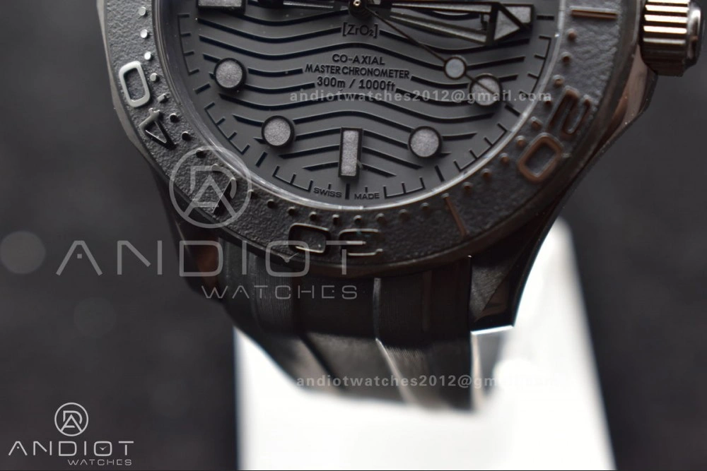 Seamaster 300m 43.5mm Black Ceramic VSF 1:1 Best Edition Black Dial on Black Rubber Strap A Durable 1066