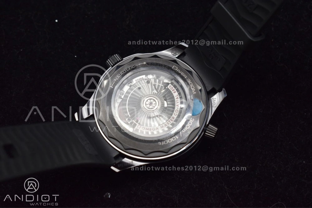 Seamaster 300m 43.5mm Black Ceramic VSF 1:1 Best Edition Black Dial on Black Rubber Strap A Durable 1066