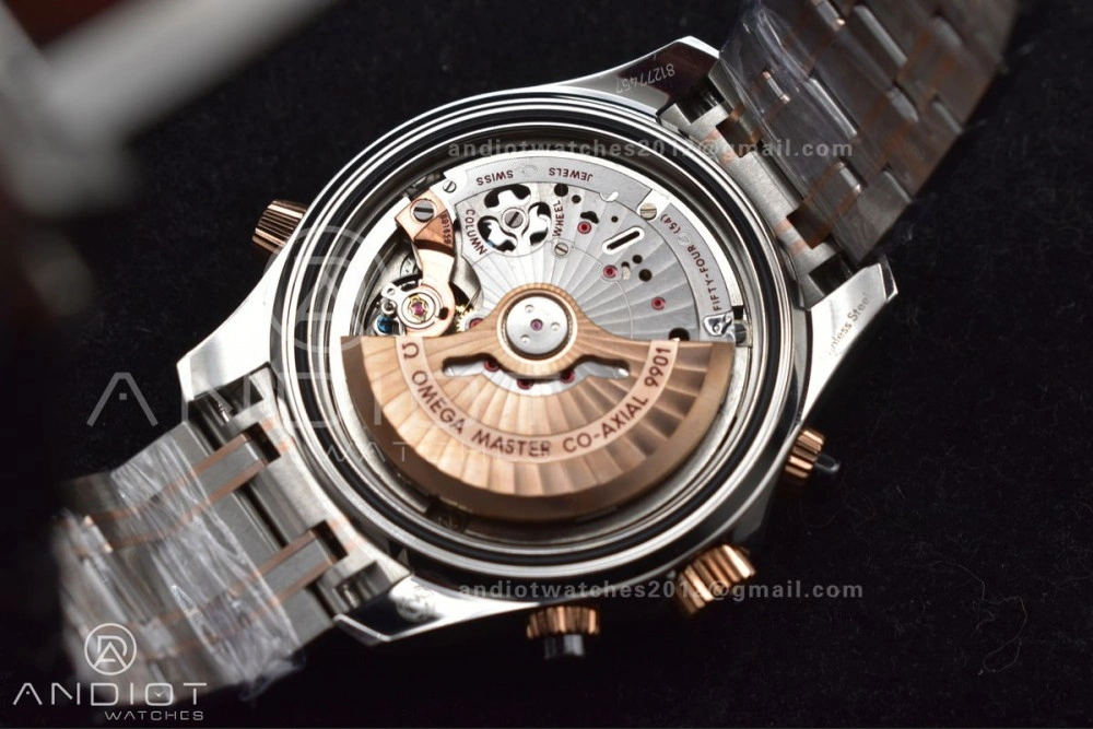 Seamaster 300m Chrono SS RG OMF 1:1 Best Edition Black Dial on SS Strap A MoistureWicking 63