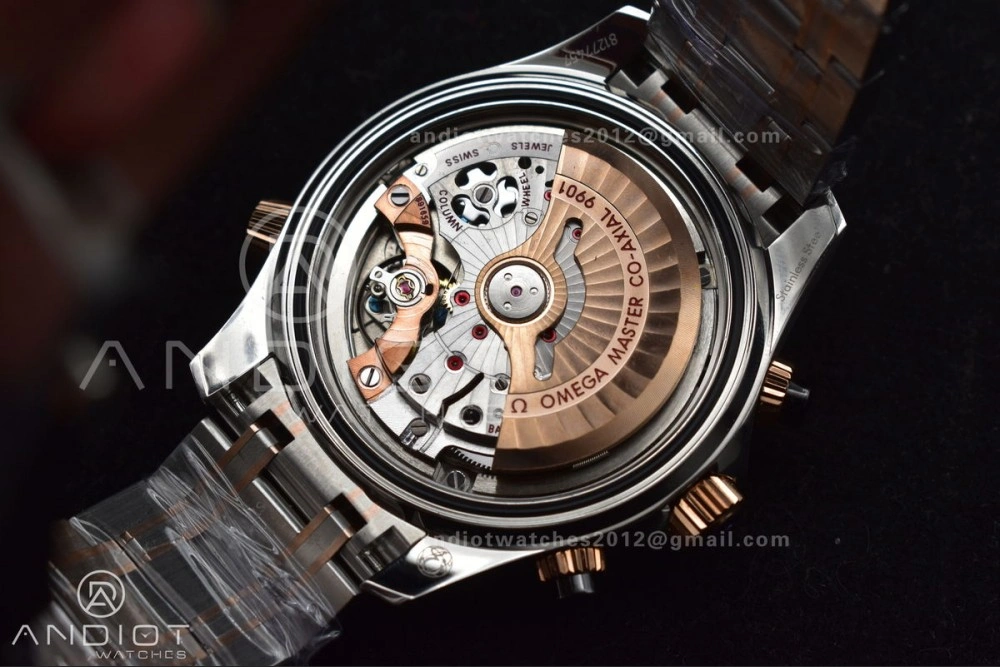 Seamaster 300m Chrono SS RG OMF 1:1 Best Edition Black Dial on SS Strap A MoistureWicking 63