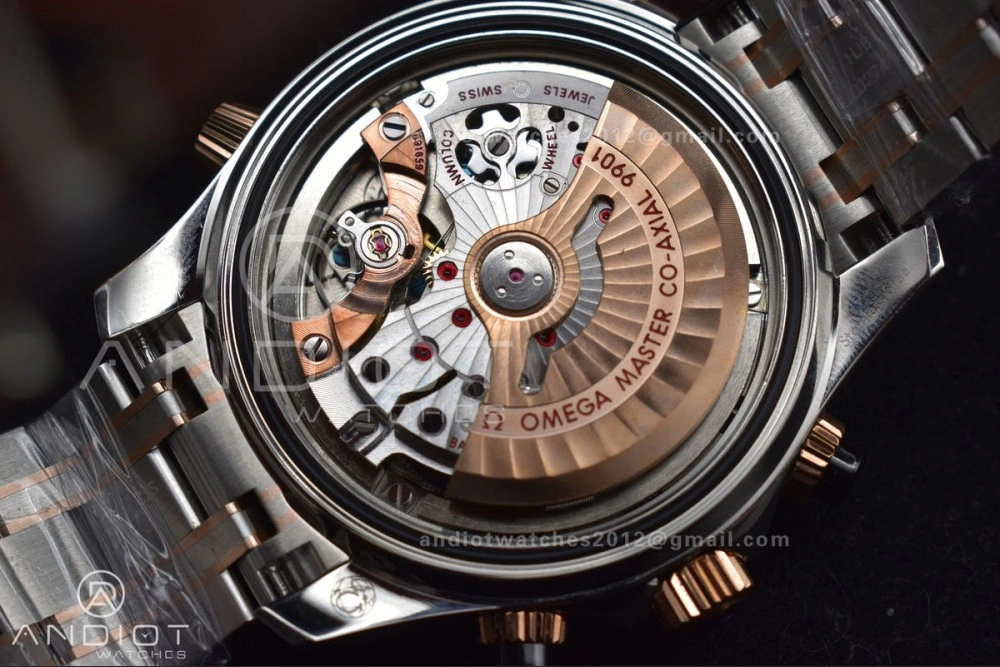 Seamaster 300m Chrono SS RG OMF 1:1 Best Edition Black Dial on SS Strap A MoistureWicking 63
