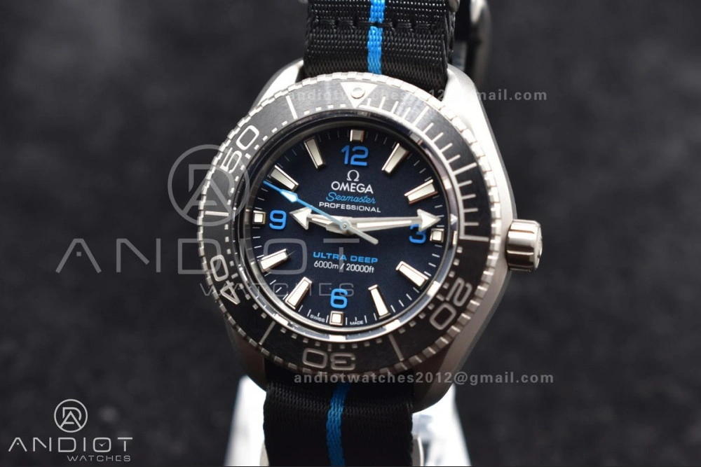 Trendsetting Seamaster 6000M Ultra Deep SS SBF 1:1 Best Edition Black Dial on Black Nylon Strap A8912 Super Clone 7