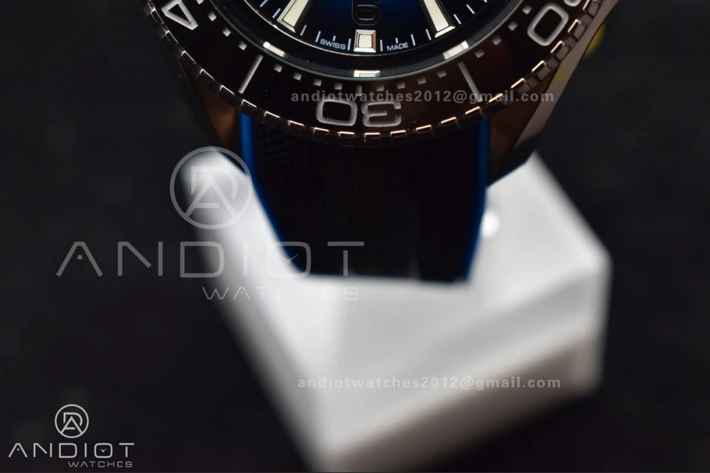 Efficient Seamaster 6000M Ultra Deep SS TF 1:1 Best Edition Blue Dial Black Ceramic Bezel on Black Rubber Strap A 1072