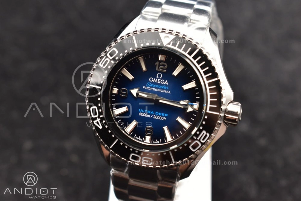 Sophisticated Seamaster 6000M Ultra Deep SS TF 1:1 Best Edition Blue Dial Black Ceramic Bezel on SS Bracelet A 68