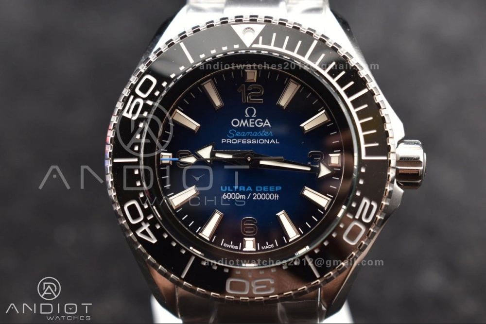 Sophisticated Seamaster 6000M Ultra Deep SS TF 1:1 Best Edition Blue Dial Black Ceramic Bezel on SS Bracelet A 68