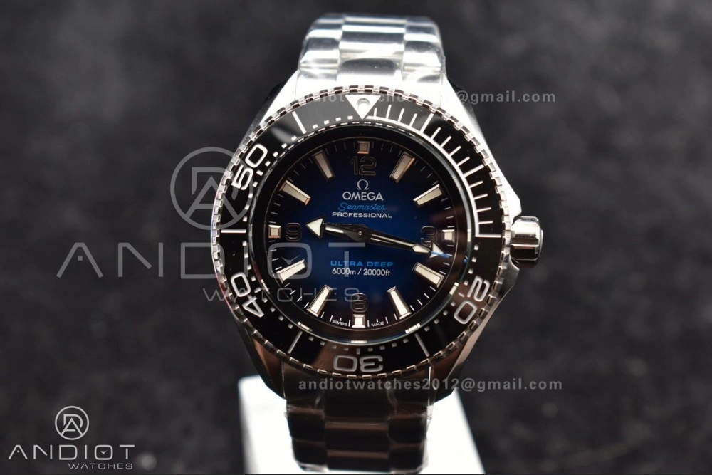 Sophisticated Seamaster 6000M Ultra Deep SS TF 1:1 Best Edition Blue Dial Black Ceramic Bezel on SS Bracelet A 68