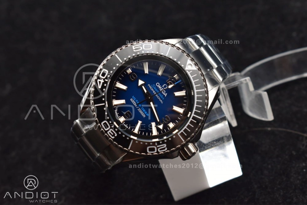 Sophisticated Seamaster 6000M Ultra Deep SS TF 1:1 Best Edition Blue Dial Black Ceramic Bezel on SS Bracelet A 68