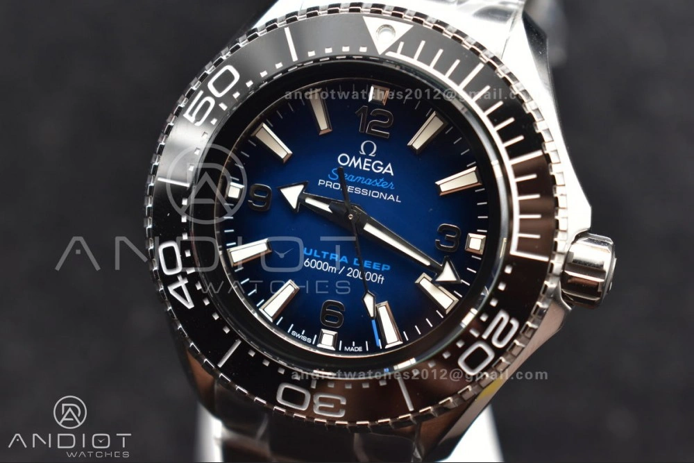 Sophisticated Seamaster 6000M Ultra Deep SS TF 1:1 Best Edition Blue Dial Black Ceramic Bezel on SS Bracelet A 68